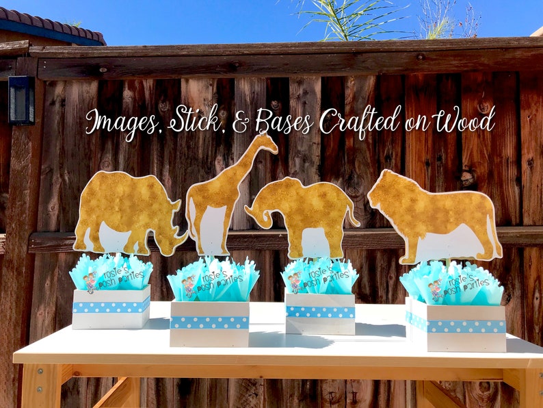 Gold Safari Shower Centerpiece Baby Shower Party Decoration Etsy