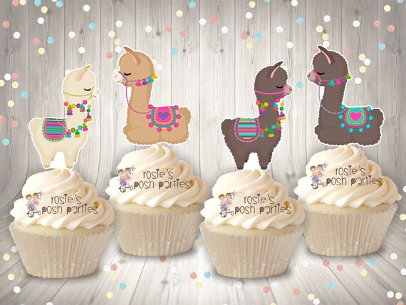 Llama Birthday Theme Cupcake Topper Decoration | Llama Theme | Llama Centerpiece | Alpaca Theme Baby Shower Party Cupcake Decor SET OF 12 Il_570xn