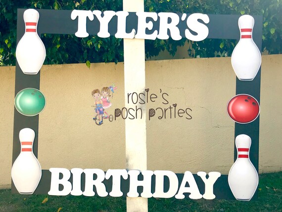 Bowling Birthday Photo Booth Bowling Alley Birthday Party Etsy
