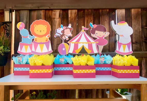 Pink Carnival Theme | Girl Circus Party | Pink Carnival Centerpiece | Girl Circus Carnival Decoration | Circus Party Centerpiece SET OF 6 Il_570xn