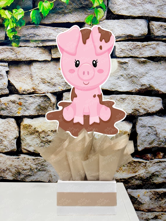 Decoraciones De Mesa De Panal Con Animales De Granja Rosa | Set De 10 Centros De Mesa Para Cumpleaños Y Baby Shower