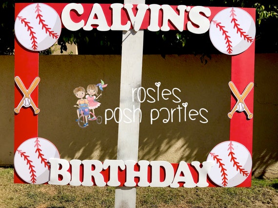 Sports theme photo booth Baseball Football Soccer Basketball birthday party photo booth or photo prop decoration Sports Frame Decoration Il_570xn