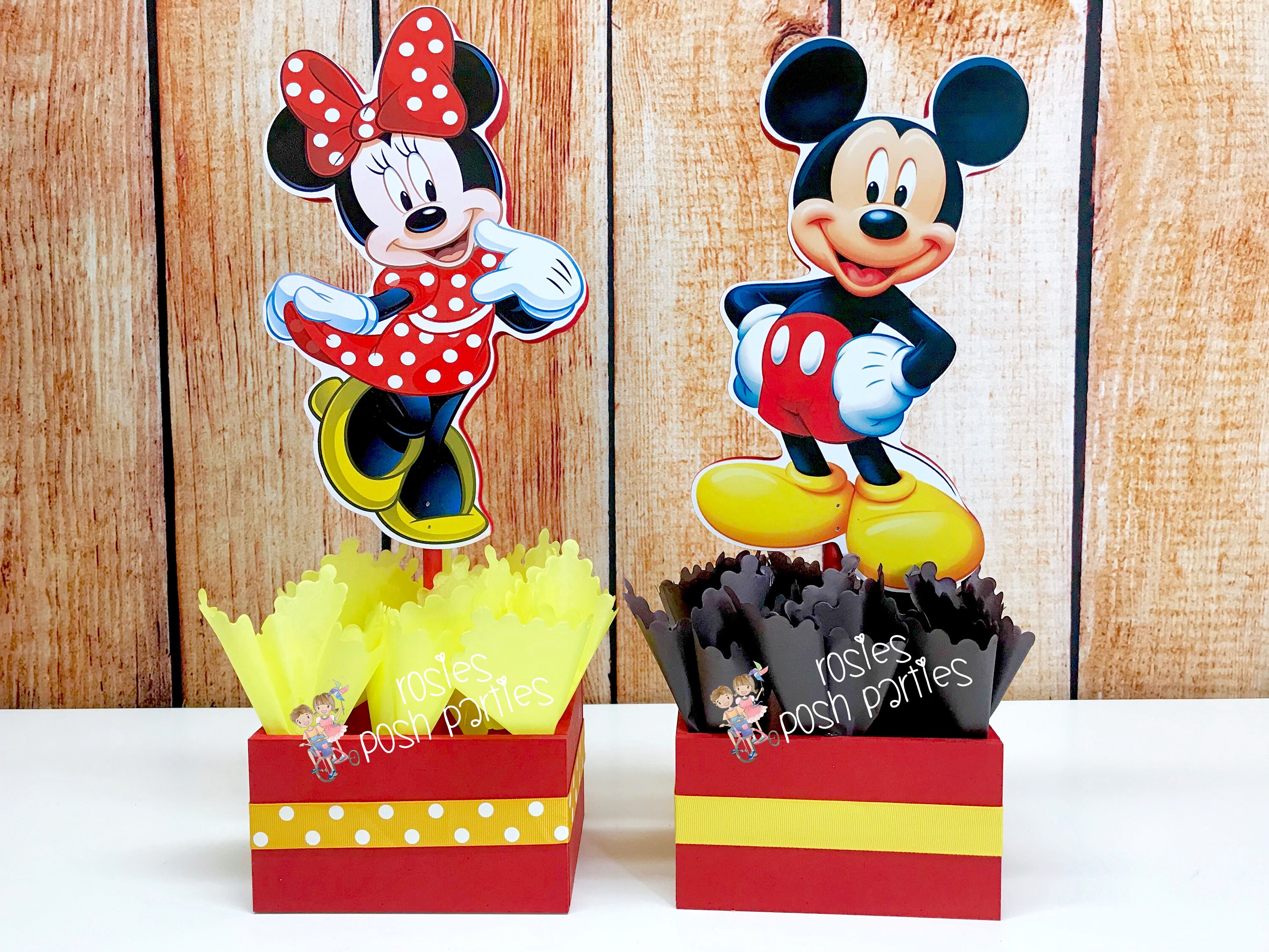 Mickey Mouse Birthday Centerpiece wood table centerpiece favor | Etsy