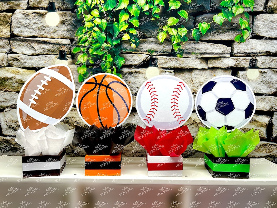 Sports Theme Centerpiece Sports Party Sports Birthday Soccer Football