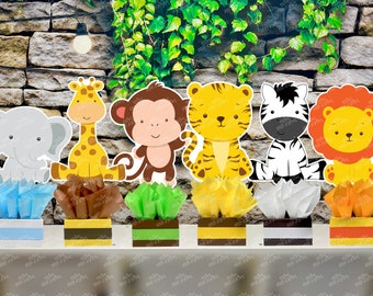 Baby Jungle Theme | Safari Baby Shower | Jungle Safari Centerpiece Decoration | Safari Party | Jungle Theme | Baby Shower Decor SET OF 6