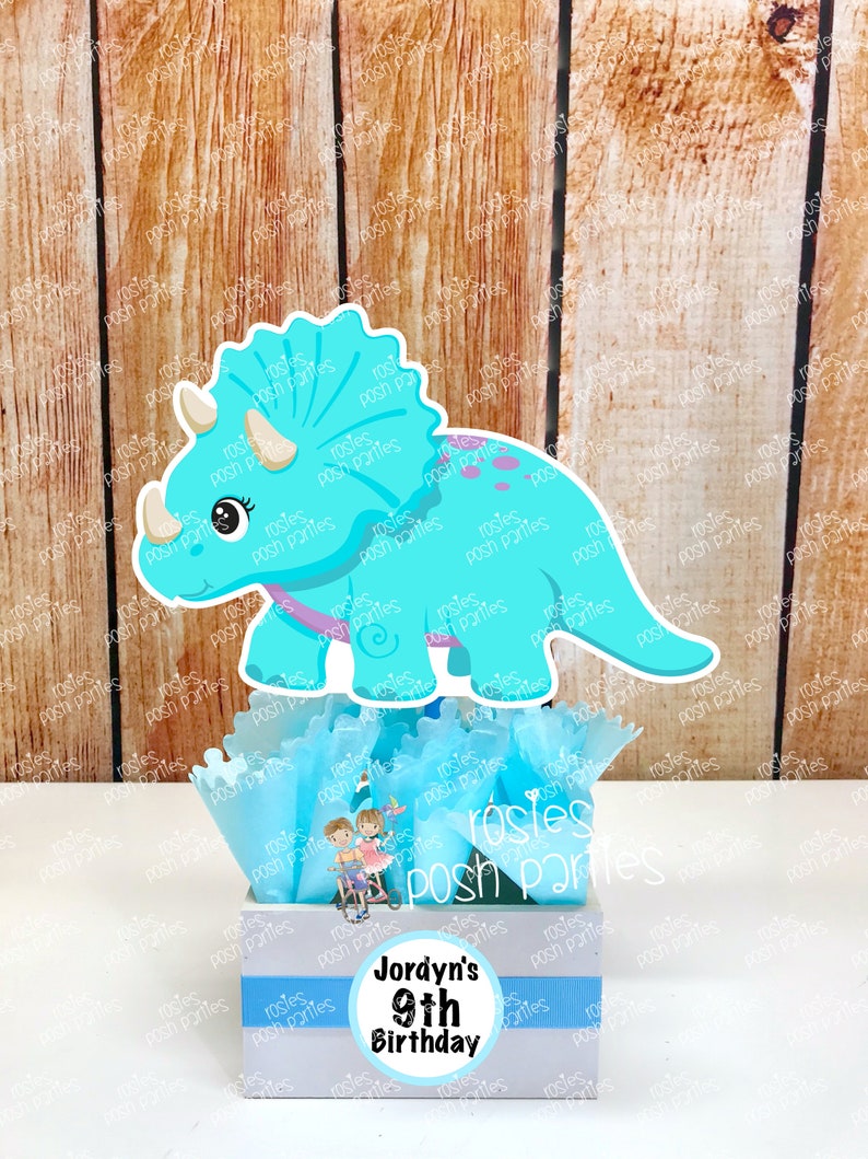 Girl Dinosaur Centerpiece - Pink & Yellow Honeycomb Paper Party Decorations (12" X 9.25" & 9.25" X 7.5", Pack Of 1) - View #5