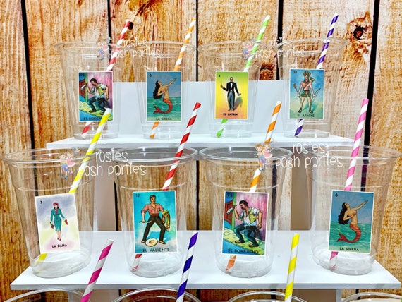 Loteria Theme | Loteria Birthday Party Decoration | Mexican Bingo Night | Loteria Fiesta Party Cup Favors | Loteria Favors Theme VARIETY Il_570xn