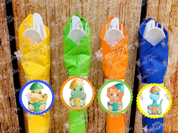 Dinosaur Birthday Party Theme | Dinosaur Theme Utensil Favor | Dinosaur