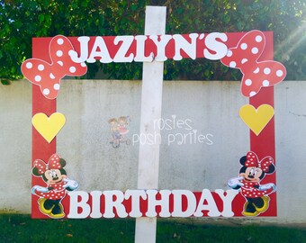 Red Minnie Mouse photo booth Clubhouse birthday party photo booth or photo prop decoration Pluto Daisy Minnie Mickey Red Minnie Birthday