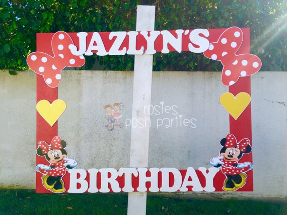 Red Minnie Mouse photo booth Clubhouse birthday party photo booth or photo prop decoration Pluto Daisy Minnie Mickey Red Minnie Birthday Il_570xn