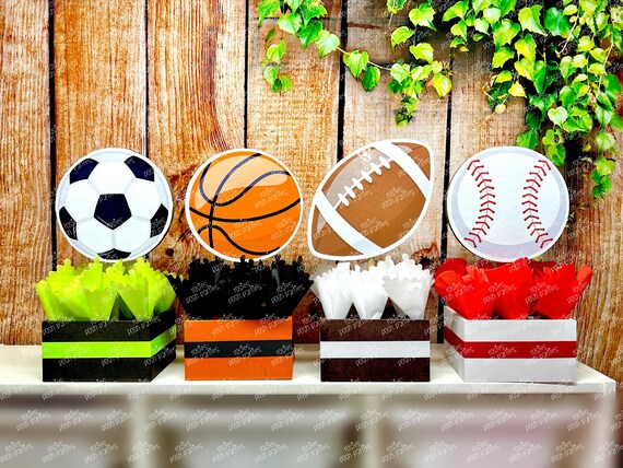 Sports Theme Centerpiece Sport Party Sports Birthday Soccer Football  Baseball Basketball decoration Birthday Sport Theme Shower INDIVIDUAL by  Rosie's Posh Parties | Catch My Party