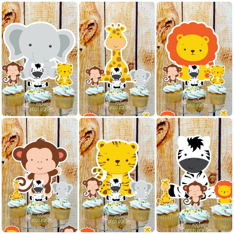 Jungle Safari Birthday Theme Safari Cupcake Stand Jungle Etsy