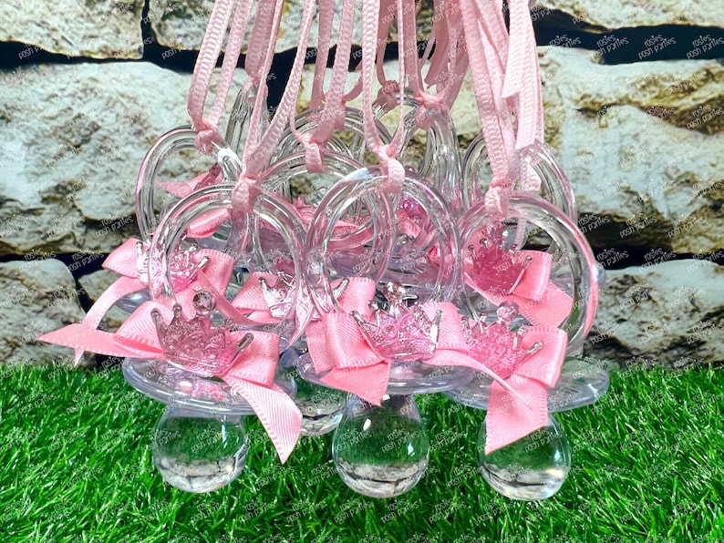 Pink It's a Girl Crown Pacifier Game Favor | Pacifier Game | Baby ...