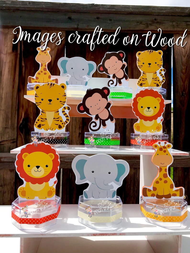 Jungle Baby Shower Birthday Party Candy Treat Jar Safari Theme Favors Set Of 10