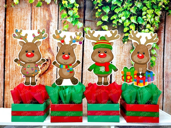 Merry Christmas Winter Wonderland | Xmas Birthday Theme | Christmas Party Winter Centerpiece Santa Reindeer Workshop Party Theme INDIVIDUAL Il_570xn