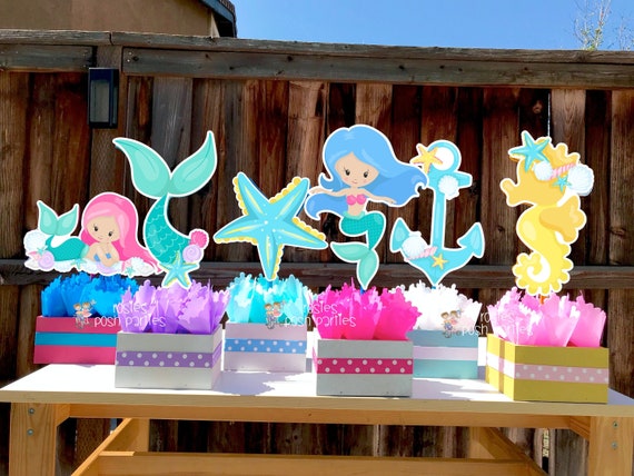 Mermaid Theme | Mermaid Baby Shower | Mermaid Birthday Party Centerpiece Decoration | Under The Sea Theme | Baby Shower | Mermaid INDIVIDUAL Il_570xn
