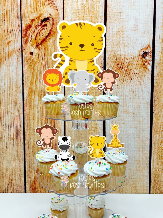 Jungle Safari Birthday Theme | Safari Cupcake Stand | Jungle Theme Cupcake Stand | Cupcake Toppers | Safari Jungle Baby Shower or Birthday Il_570xn