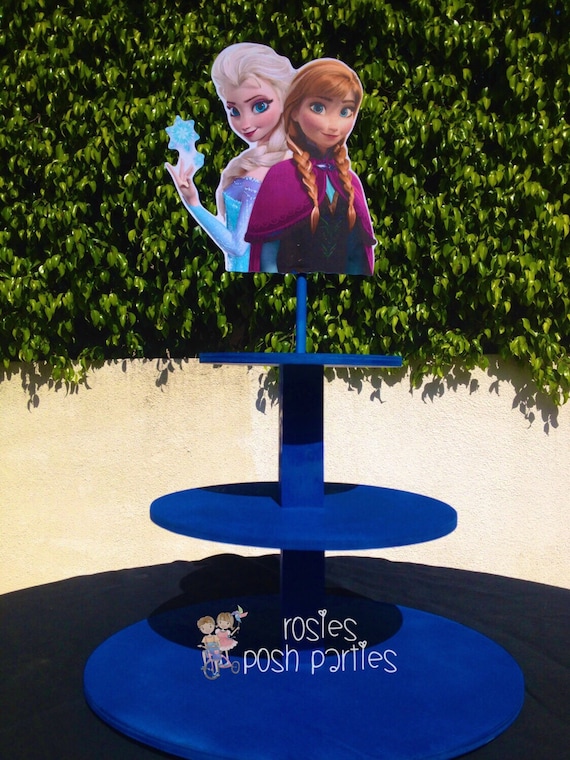 Frozen Birthday Princess Elsa Anna Birthday Wood Cupcake Stand Tower for Birthday Cupcakes or Favors Il_570xn