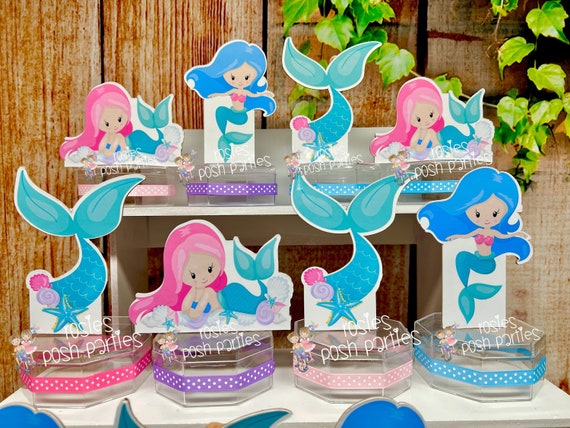 Mermaid Under The Sea Birthday Mermaid Baby Shower candy treat jar for birthday Mermaid birthday favor or birthday raffles favors SET OF 12 Il_570xn