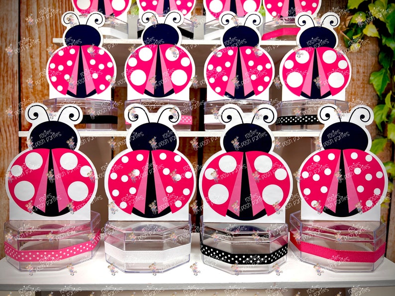 Pink Ladybug Birthday Theme Pink Theme Party Favor Ladybug Etsy