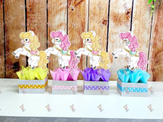 Pink Carousel Theme | Girl Circus Party | Pink Carnival Centerpiece | Girl Circus Carnival Decoration | Circus Party Centerpiece SET OF 4 Il_570xn