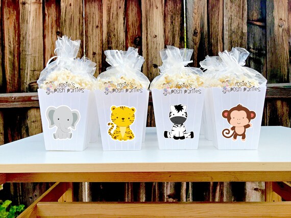 Baby Jungle Theme | Safari Theme | Jungle Safari Baby Shower Party Favor | Popcorn Favor | Jungle Baby Shower | Safari Birthday SET OF 12 Il_570xn