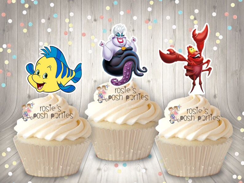 Mermaid Theme Party SET OF 12 Little Mermaid Birthday Cupcake Favor Under the Sea Theme Mermaid Cupcake Topper Favor Mermaid Theme