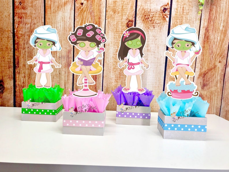 Spa Day Birthday Party Centerpieces Spa Bridal Shower Etsy