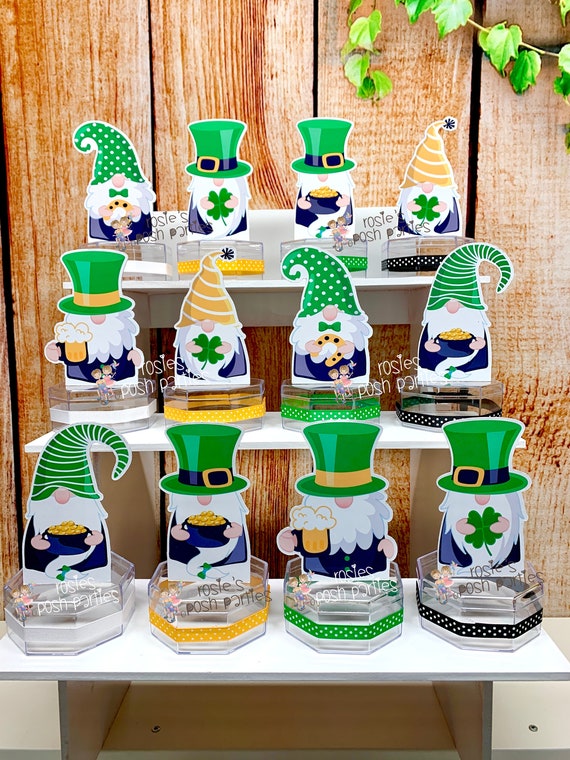 St Patrick's Gnomes | Valentine Favors | Gnomes Theme | Cute Gnomes | Love Gnomes | Gnome Life | Gnome Candy Jar | Gnome Favors | SET OF 12 Il_570xn
