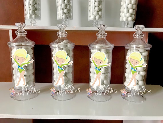 Girl Gymnast birthday party Favor Apothecary Favor Gymnastics Party decoration Gym Gymnastics birthday Gymnast Apothecary favors SET OF 12 Il_570xn