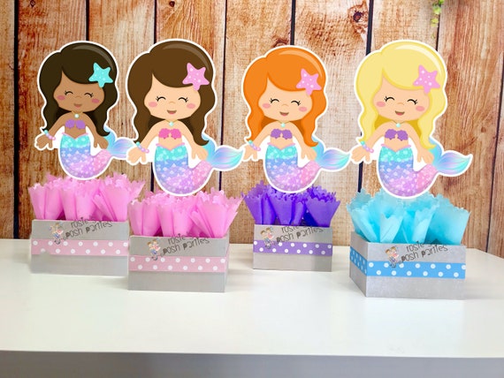 Mermaid Birthday Theme | Mermaid Baby Shower Theme | Mermaid Centerpiece Decoration | Mermaid Party | Under the Sea Theme | Sea INDIVIDUAL Il_570xn