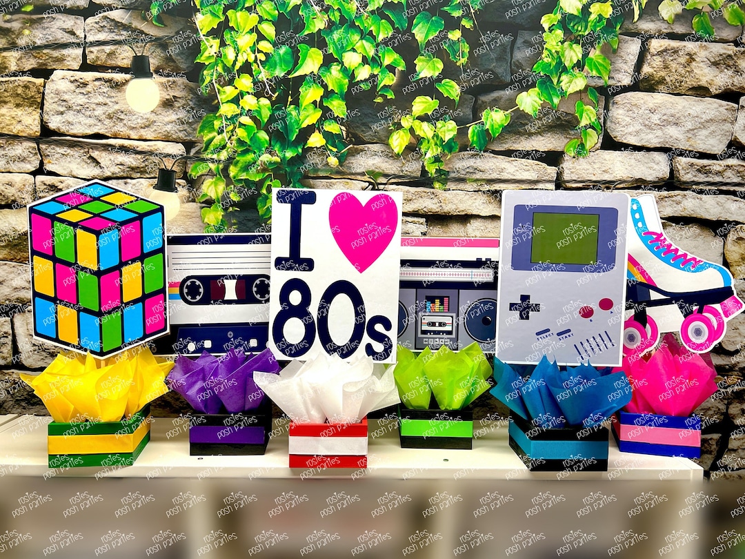 I Love the 80s Theme| 80s Birthday Centerpiece | 80s Party Decoration ...