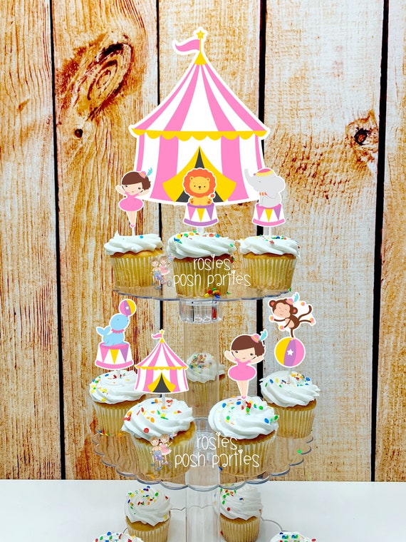 Circus Theme Carnival Theme Cupcake Stand Cupcake Topper Favors
