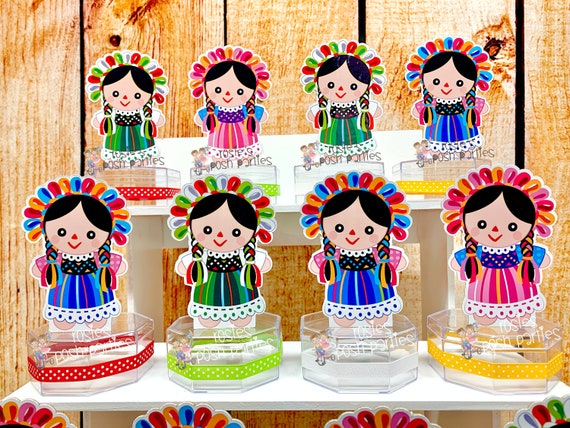 Mexican Rag Doll Theme | Mexican Doll Party | Fiesta Mexicana Party | Guarecita Doll | Mexican Handmade Maria | Candy Jar Favor SET OF 12 Il_570xn