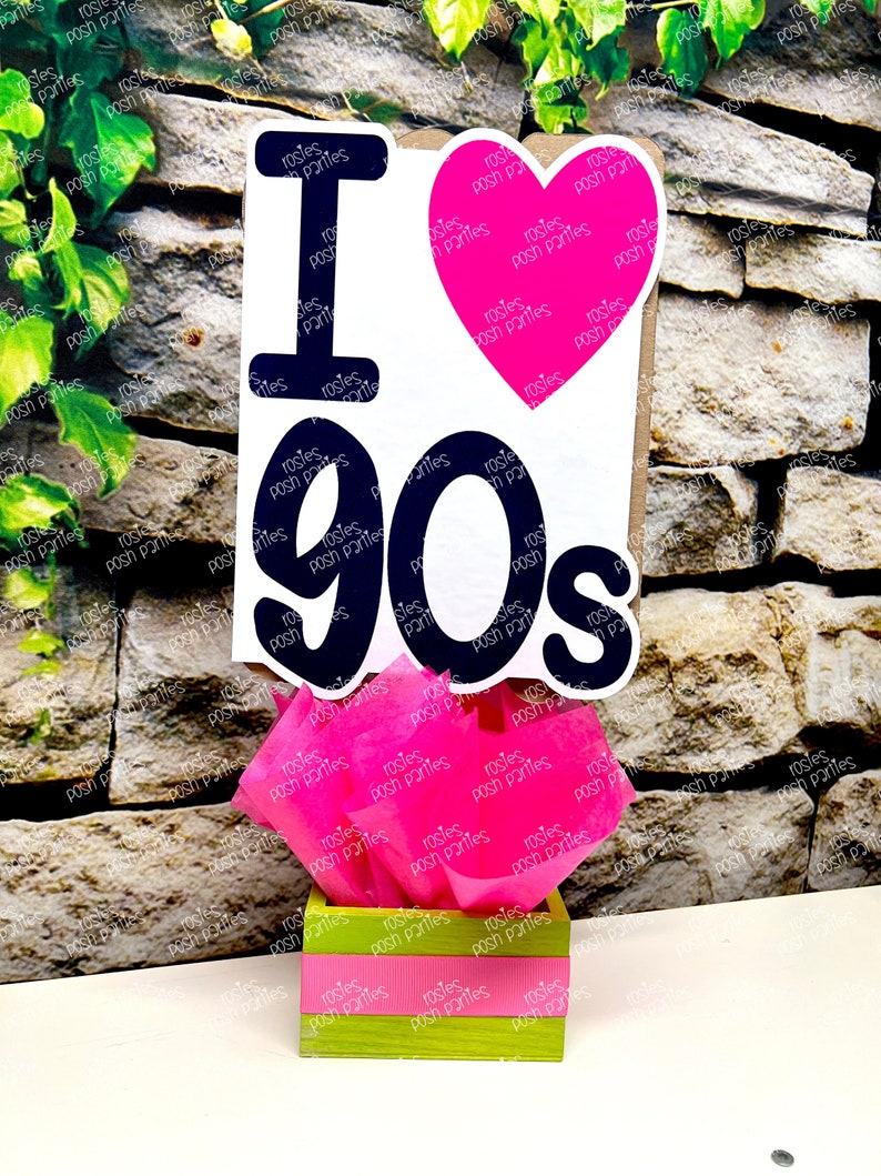 I love the 90s birthday bash party centerpieces 90s party decoration 90s birthday I love the 90s centerpiece party favors SET OF 6 image 6