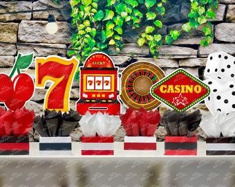 Casino Night Theme | Casino Party | Las Vegas Theme | Casino Birthday Table Centerpiece Decoration | Gamble Casino Night INDIVIDUAL