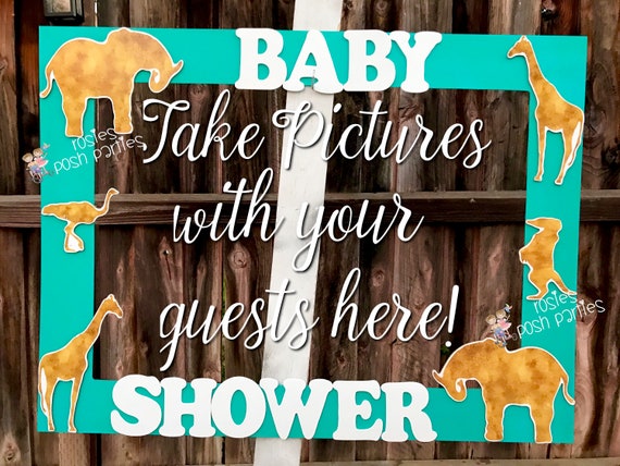 Gold Safari Baby Jungle Baby Shower frame First Birthday 1st birthday photo booth birthday Gold Safari or photo prop decoration Prop Frame Il_570xn