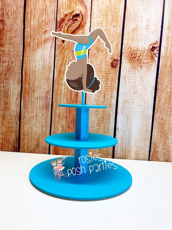 Girl Gymnast Cupcake Stand Gymnast Theme Cupcake Stand Gymnastics Cupcake Decoration Cupcake Stand Gymnast Party Decoration Gym Birthday Il_570xn