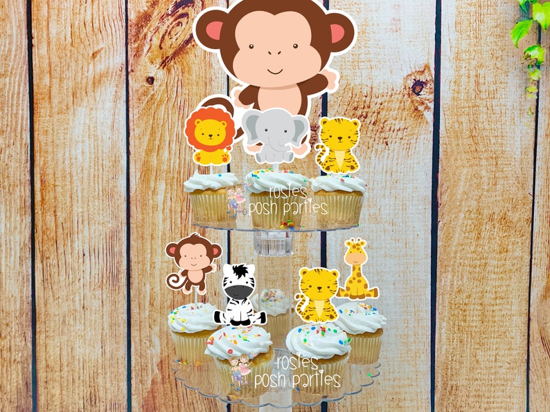 Jungle Safari Birthday Theme Safari Cupcake Stand Jungle Etsy