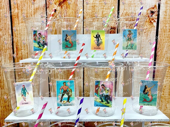 Loteria Theme | Loteria Birthday Party Decoration | Mexican Bingo Night | Loteria Fiesta Party Cup Favors | Loteria Favors Theme VARIETY Il_570xn