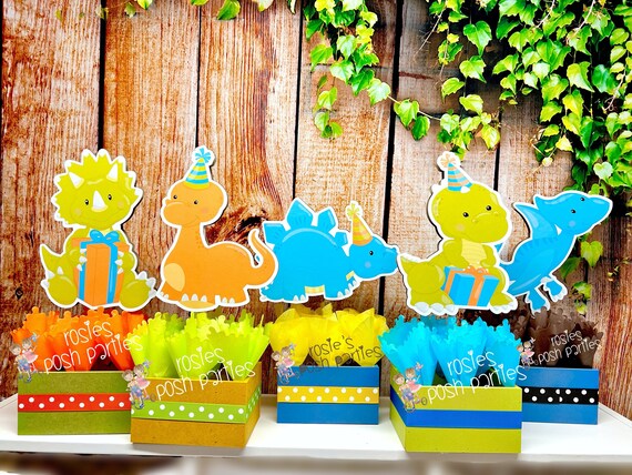 Fiesta de cumpleaños de dinosaurio Centro de mesa de - Etsy México Fiesta de cumpleaños de dinosaurio Centro de mesa de - Etsy México