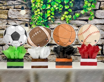 Sports Theme Centerpiece Sport Party Sports Birthday Soccer Football Baseball Basketball decoration Birthday Sport Theme Shower INDIVIDUAL