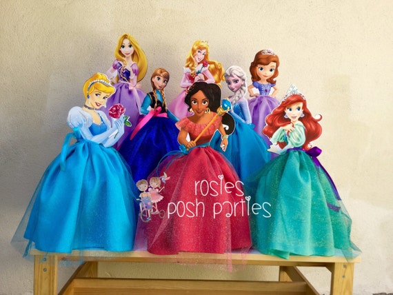 Princess Tutu Elena Cinderella Snow White Aurora Ariel Jasmine Tutu Wood Centerpieces Birthday Cake Topper Guest Table PRICE PER PIECE Il_570xn