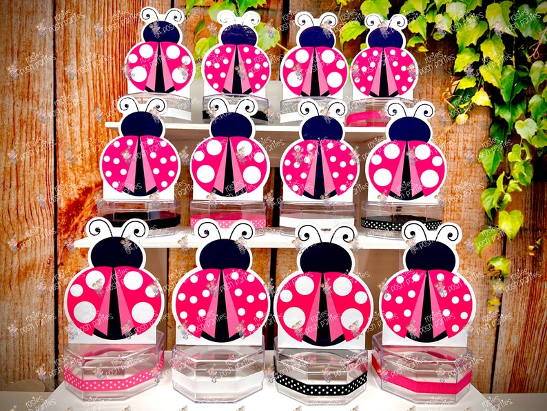 Pink Ladybug Birthday Theme Pink Theme Party Favor Ladybug Etsy