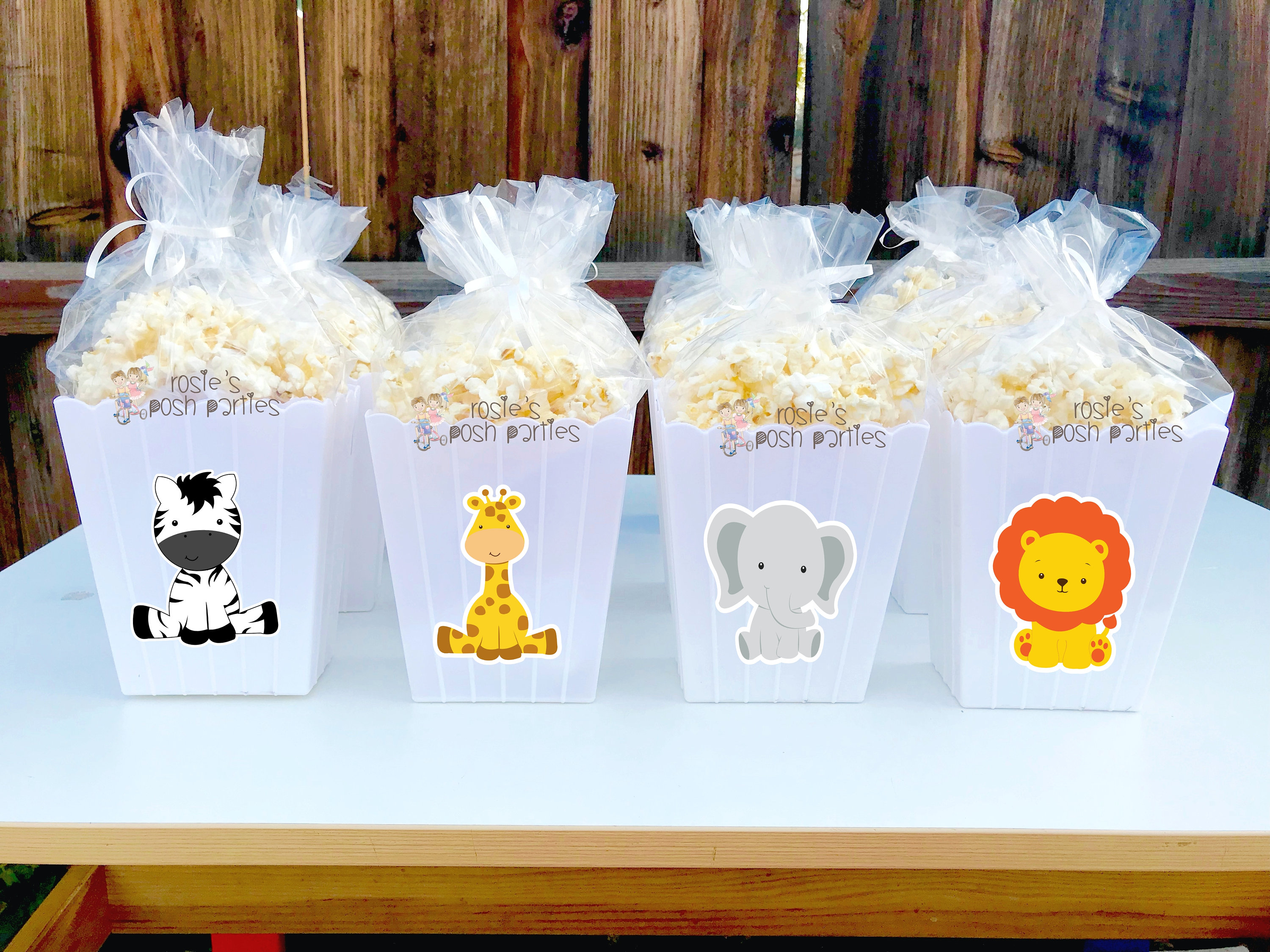 6Pcs Party Popcorn Boxes Jungle Animal Theme Party Supplies For Kids  Birthday Party Decorations Baby Shower Party Candy Box