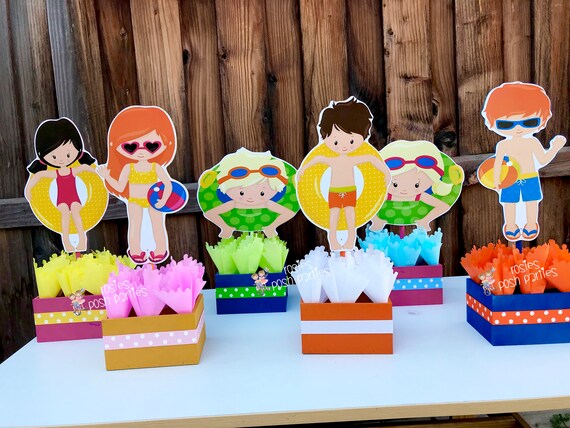 Pool Party Birthday Centerpiece Pool Party Decoration Summer Etsy