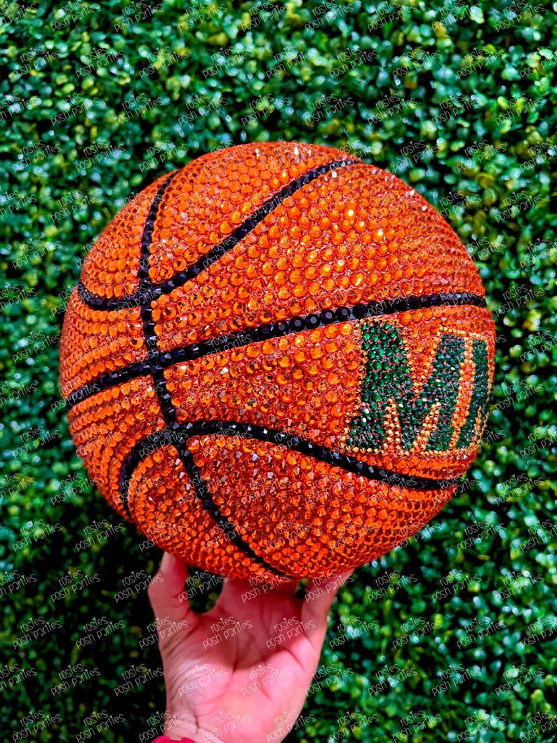 Custom Bedazzled Sparkly Sports Basketball for High School College ...