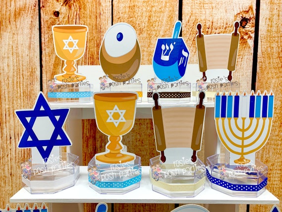 Hanukkah Favor | Hanukkah Theme | Hanukkah Candy Jar | Jewish Holiday Party | Chanukah | Menorah | Hanukkah Dreidel | Jewish Star SET OF 12 Il_570xn