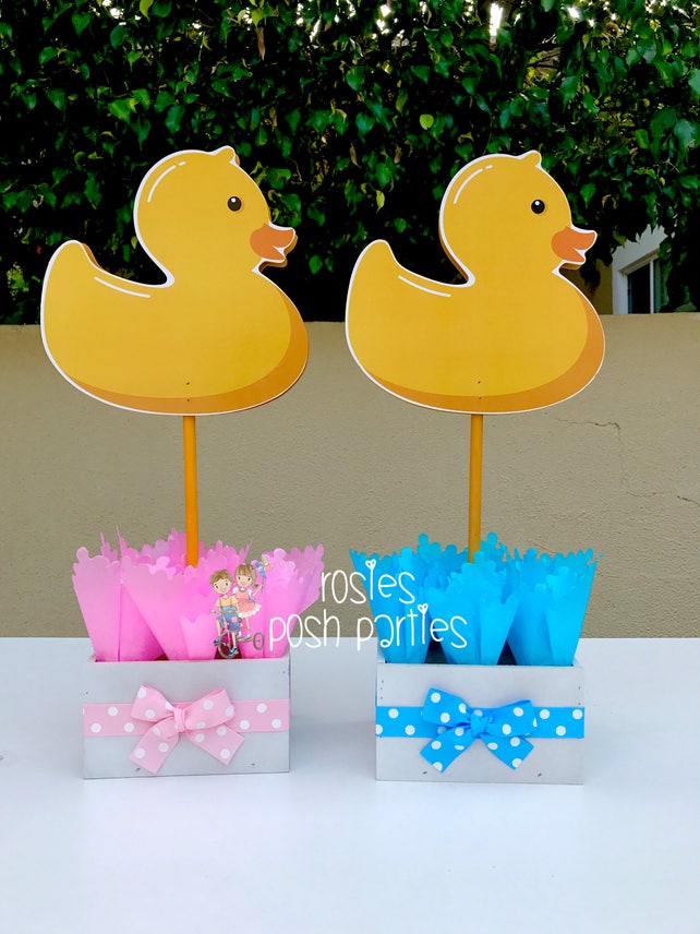 Rubber Ducky Baby Shower Centerpiece Decoration Pink Rubber Ducky Baby Shower Centerpiece Decoration Pink Blue Party Guest Table Individual Purchase