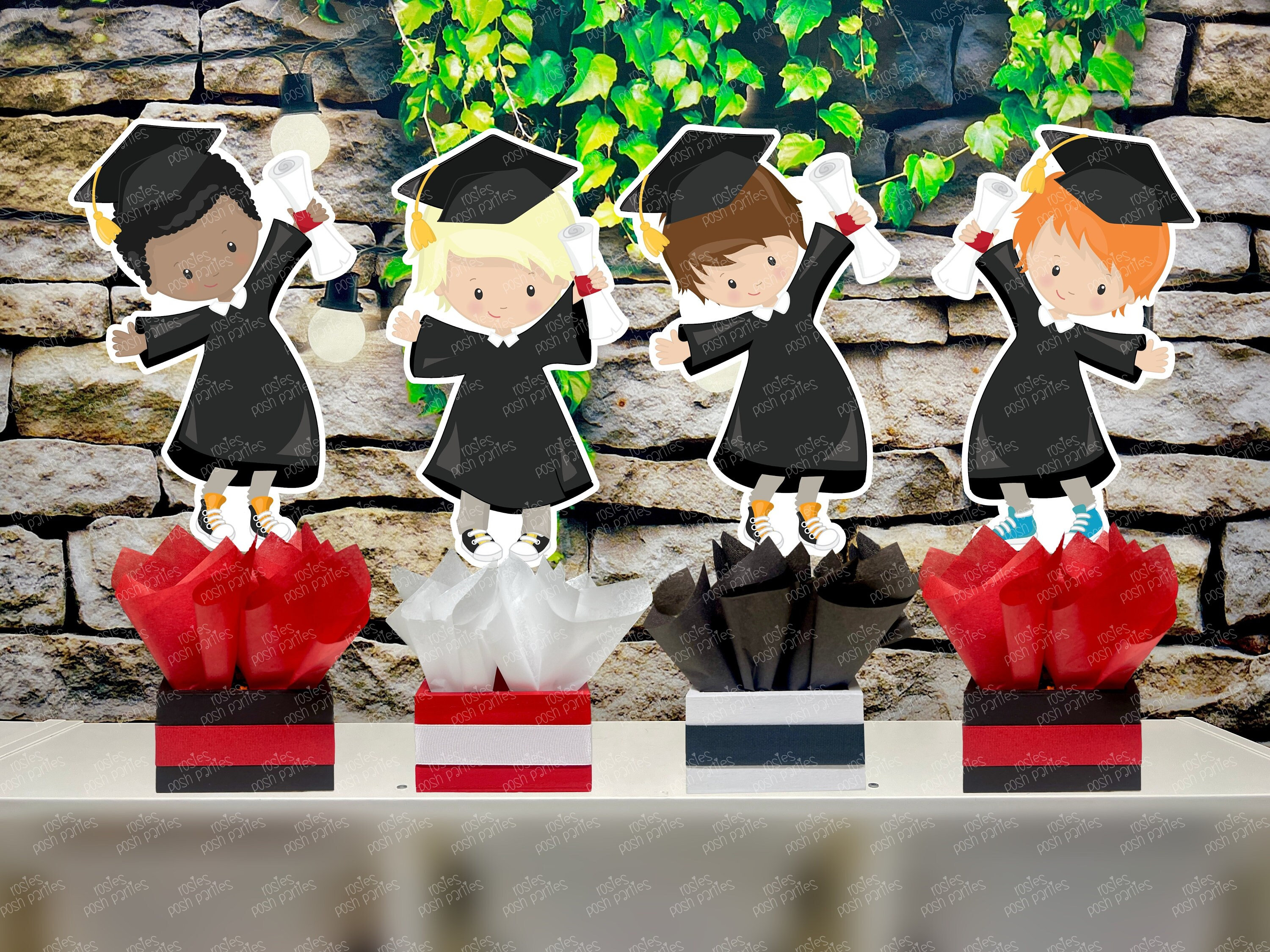 Graduation Party Celebration Centerpieces Decoration Party High School Cap and Gown College Graduation University congrats grad INDIVIDUAL